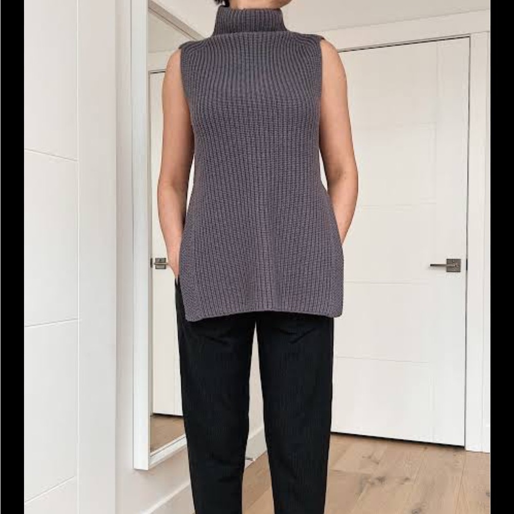 Wilfred Taupe Sleeveless Turtleneck Sweater - Picture 7 of 8